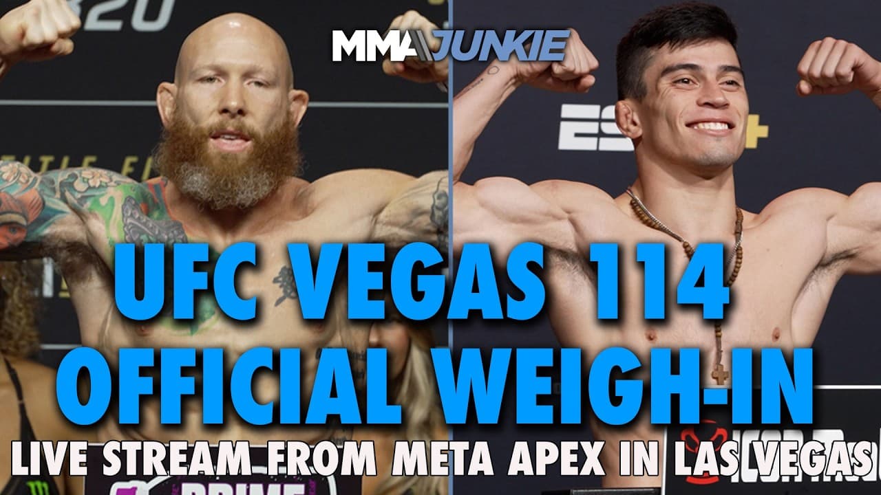 UFC Vegas 114: Emmett vs. Vallejos official weigh-in and faceoffs | Fri. @ 12 pm E.T.
