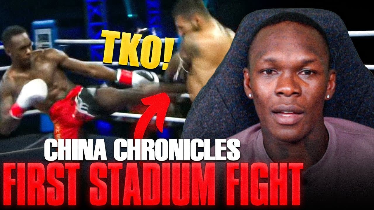 Israel Adesanya Reacts To His First Stadium Show In China (BRUTAL Body Kick KO)