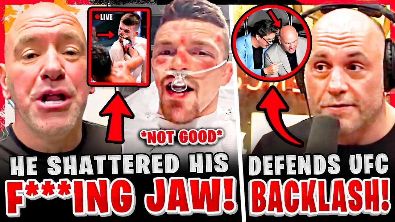 BROKEN JAW on UFC MAIN CARD FIGHT + REACTION! Joe Rogan DEFENDS Dana White for BACKLASH! Khamzat