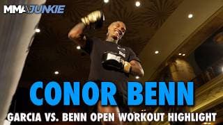 Conor Benn shows off hands at open workout for Ryan Garcia fight