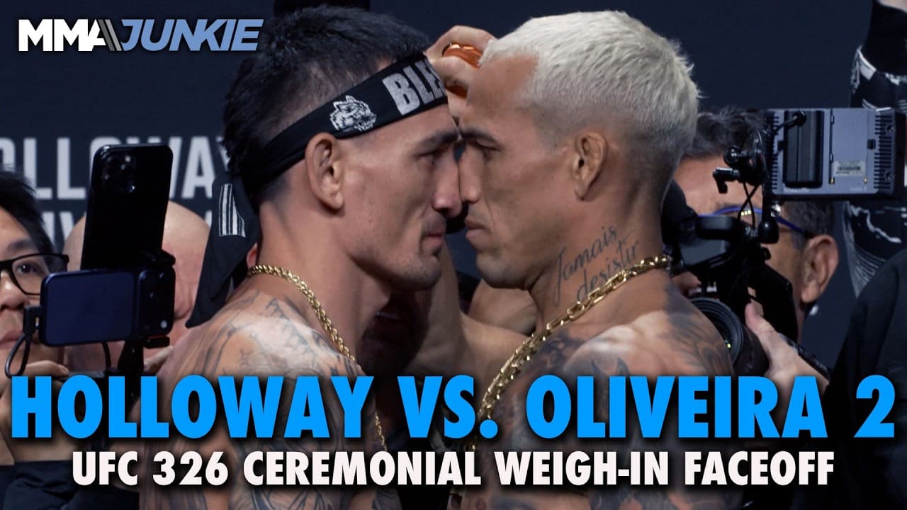 Max Holloway vs. Charles Oliveira INTENSE final faceoff for BMF title rematch