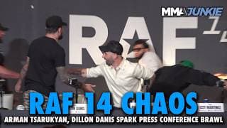 CHAOTIC BRAWL BREAKS OUT with Dillon Danis, Arman Tsarukyan and Khamzat Chimaev at RAF 14 presser