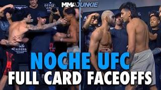 Noche UFC full card final faceoffs with Silva-Delgado, McMillen-Rahiki scuffle