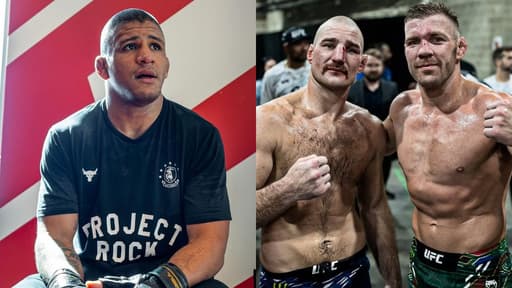 Gilburt Burns and Sean Strickland with Dricus Du Plessis