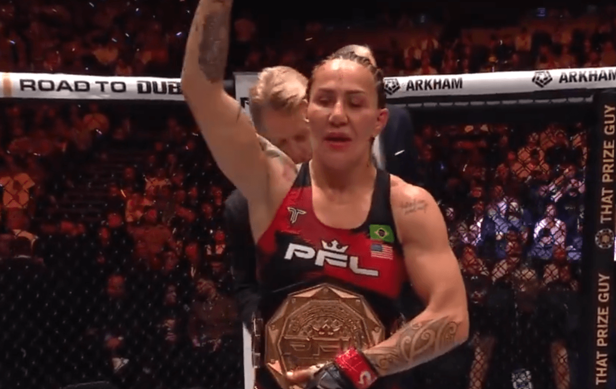 VIDEO: Cris Cyborg Locks Up Choke, Submits Sara Collins In Women's Featherweight Title Fight At PFL Lyon