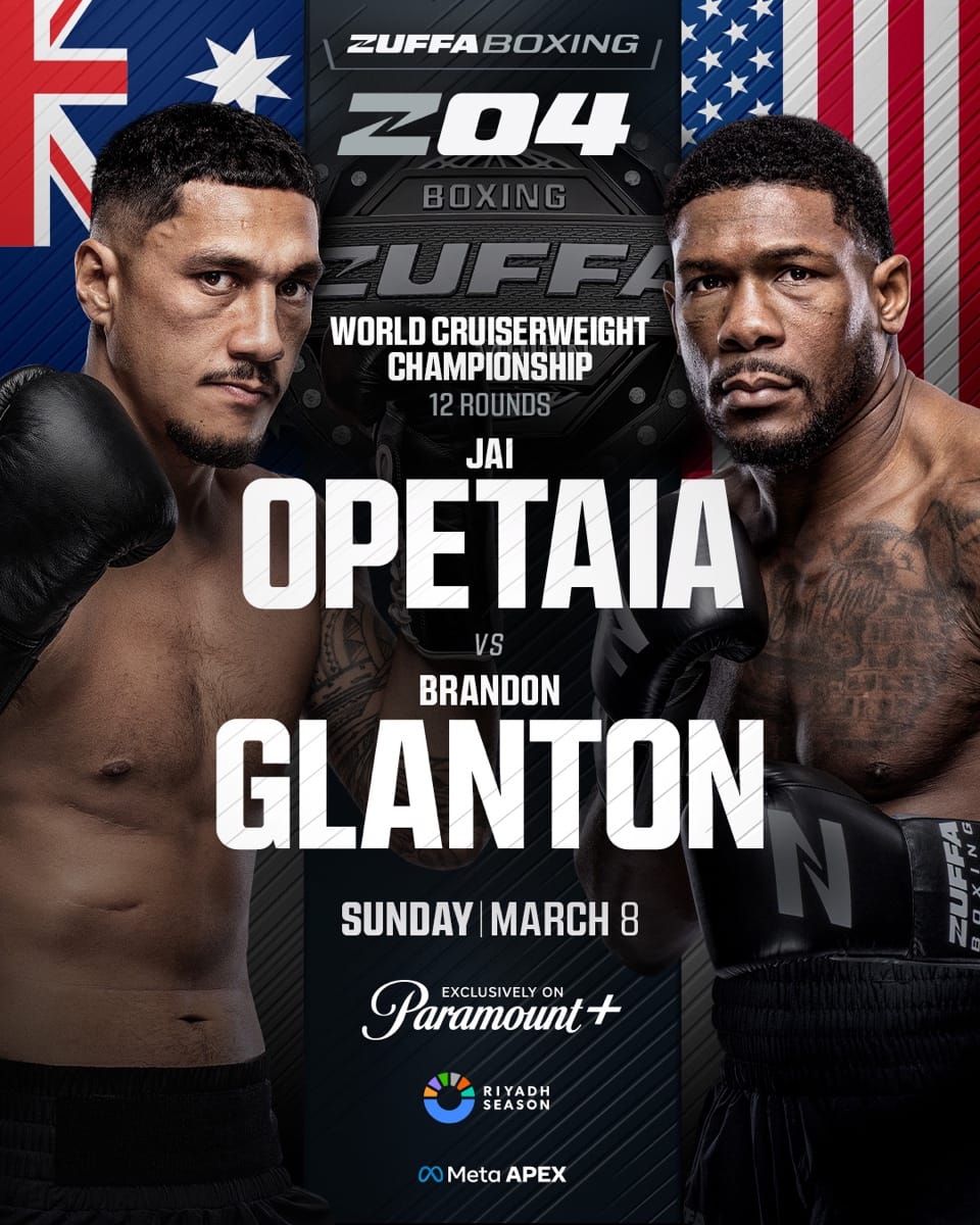 Opetaia vs. Glanton Set for Zuffa Boxing 04 Main Event