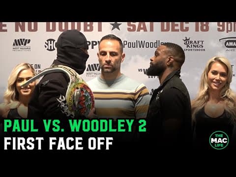 Jake Paul and Tyron Woodley face off ahead of rematch