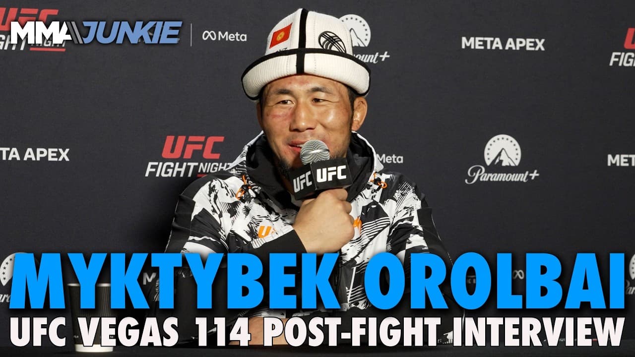 Myktybek Orolbai reacts to breaking takedown record vs. Chris Curtis | UFC Vegas 114