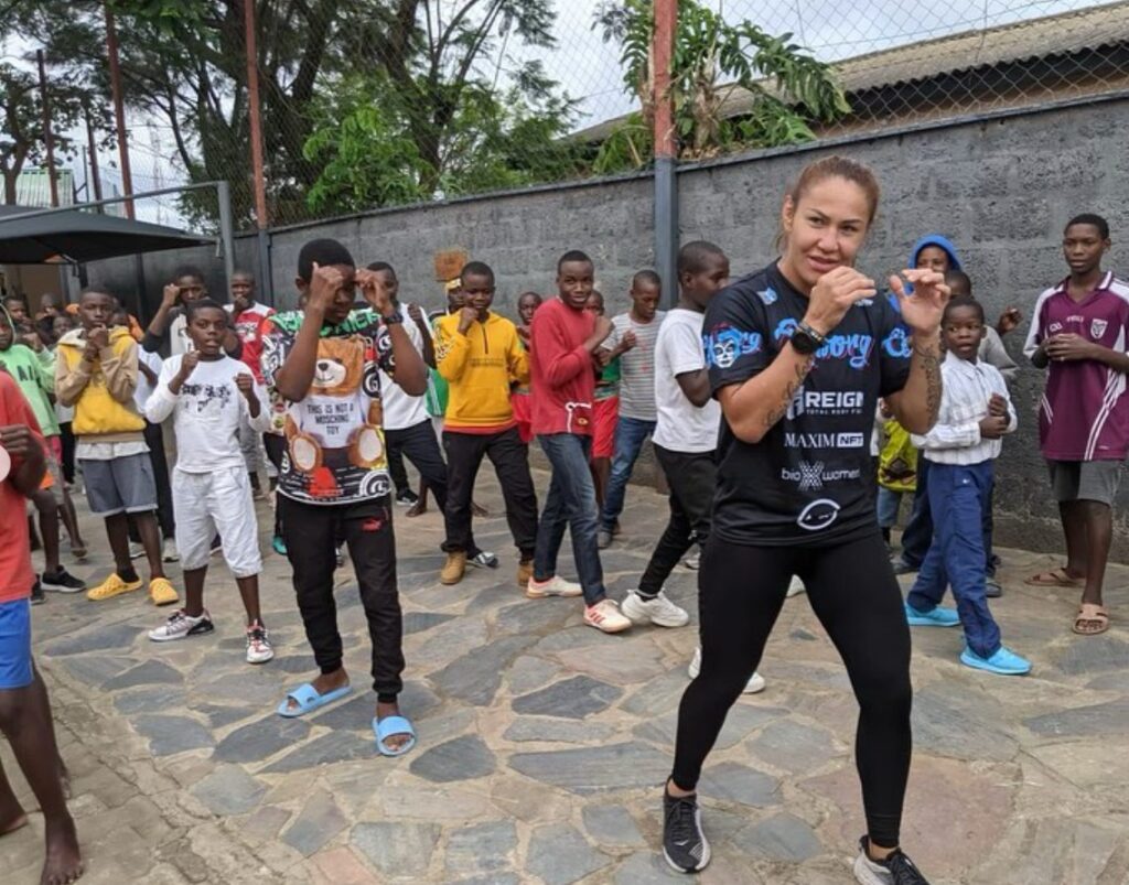 Cris Cyborg at orphanage in Zambia