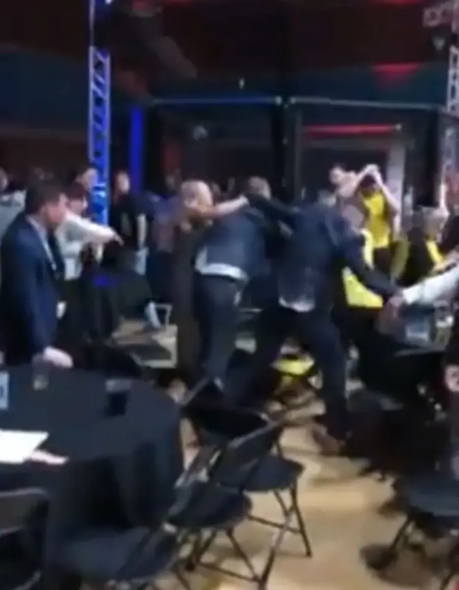 Footage from a brawl at the Ultra MMA charity event in 2019